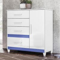 Cômoda Para Quarto 98cm Com 4 Gavetas Baco Flex Branco Z17 - Mpozenato - 10