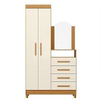 Guarda Roupa Cômoda Com Espelho 103cm Maite A02 Off/cinamomo - Mpozenato - 6