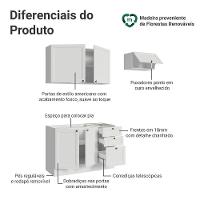 Armário De Cozinha Compacta 180 Cm Vik Madesa 02 Branco