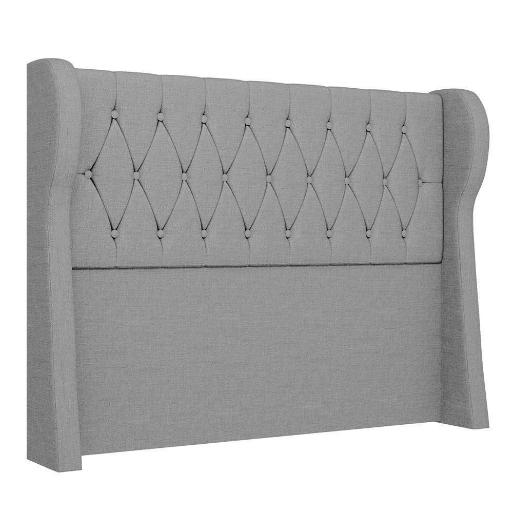 Cabeceira Casal Queen Cama Box 160cm Malva Z04 Linho Cinza - Mpozenato - 1