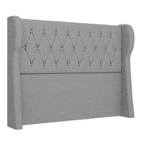 Cabeceira Casal Queen Cama Box 160cm Malva Z04 Linho Cinza - Mpozenato - 1