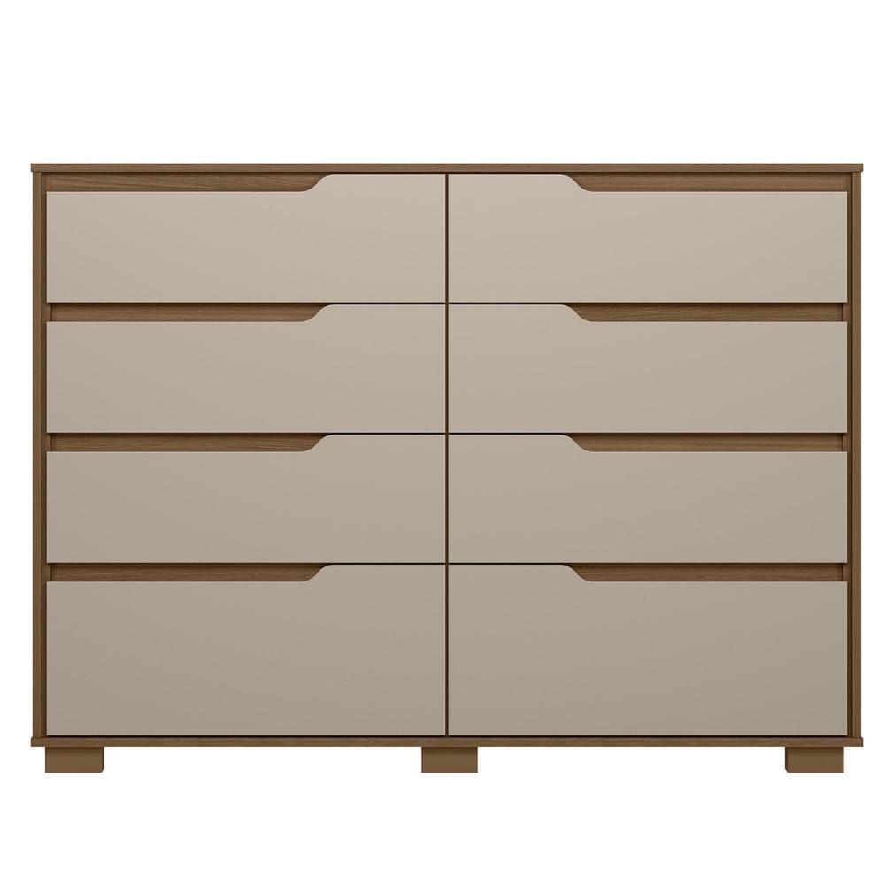 Cômoda Para Quarto 147cm Com 8 Gavetas Parma Carvalho/fendi Z17 - Mpozenato - 5