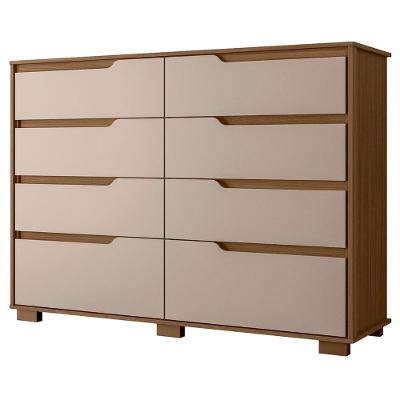 Cômoda Para Quarto 147cm Com 8 Gavetas Parma Carvalho/fendi Z17 - Mpozenato