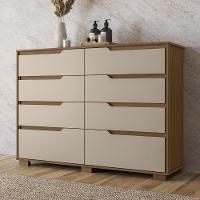 Cômoda Para Quarto 147cm Com 8 Gavetas Parma Carvalho/fendi Z17 - Mpozenato - 2