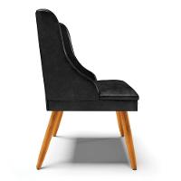 Kit 10 Cadeiras Estofadas Para Sala De Jantar Pés Palito Lia Sintético Premium Preto - Ibiza - 6