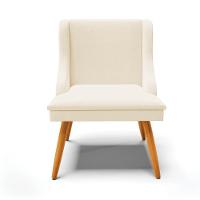 Kit 10 Cadeiras Estofadas Para Sala De Jantar Pés Palito Lia Linho Bege - Ibiza - 8