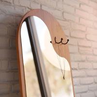 Toucador Com Espelho 1 Gaveta Nicho E 2 Ganchos Oranix Off White/freijó - 7