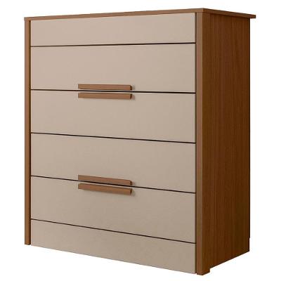 Cômoda Para Quarto 86cm Com 4 Gavetas Pavia Carvalho/fendi Z17 - Mpozenato