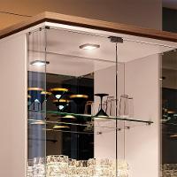 Cristaleira De Vidro Com Espelho Aura Off/castanho - Hb Móveis - 5