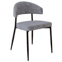 Cadeira De Jantar Estofada Fixa Chloe M25 Linho Lautrec Cinza - Mpozenato - 1