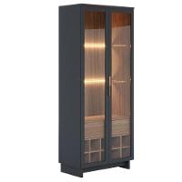 Cristaleira Adega 2 Portas 1 Gaveta Tijuca C05 Preto Fosco/noce Milano - Mpozenato - 1