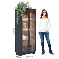 Cristaleira Adega 2 Portas 1 Gaveta Tijuca C05 Preto Fosco/noce Milano - Mpozenato