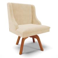 Kit 2 Cadeiras Estofadas Giratória Para Sala De Jantar Lia Suede Bege - Ibiza - 9