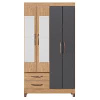 Guarda Roupa Solteiro 103cm Com Espelho Dony A02 Freijó/titanium - Mpozenato - 6