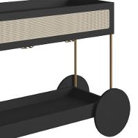 Carrinho Bar 1 Gaveta Porta Taça Pé Metal Arlo A10 Nero/dourado - Mpozenato - 7