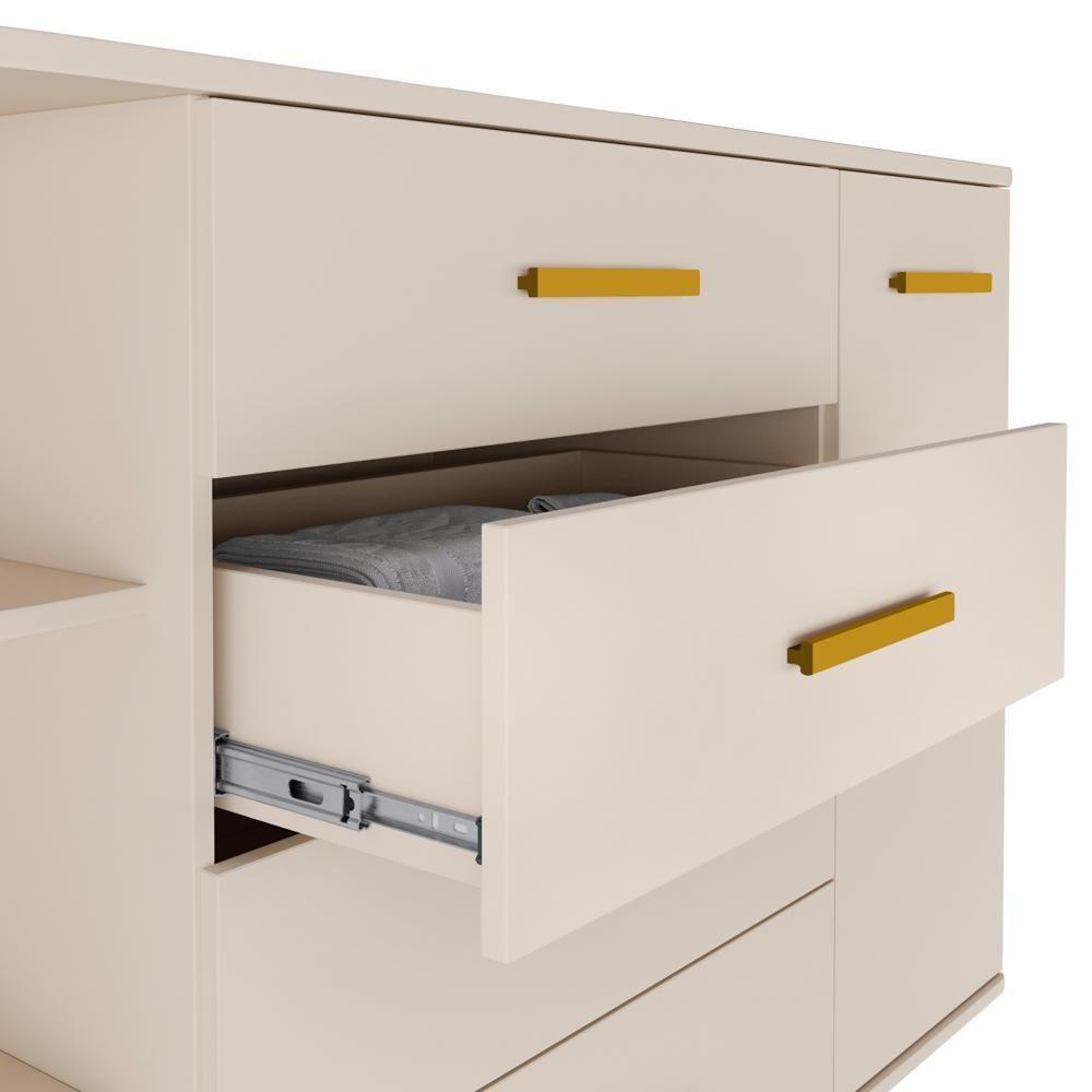 Cômoda Infantil Com Cantoneira E 4 Gavetas 100% Mdf New Lorena Off White - Phoenix - 9