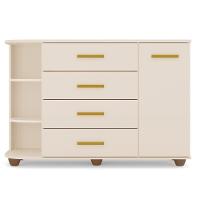 Cômoda Infantil Com Cantoneira E 4 Gavetas 100% Mdf New Lorena Off White - Phoenix - 6