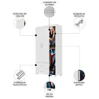 Guarda Roupa Infantil 89cm Com 3 Portas Herói Aranha Z53 - Mpozenato - 3