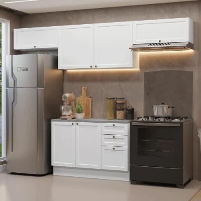 Armário de Cozinha Completa Vik 5 Portas 3 Gavetas MDF 280 cm Branco