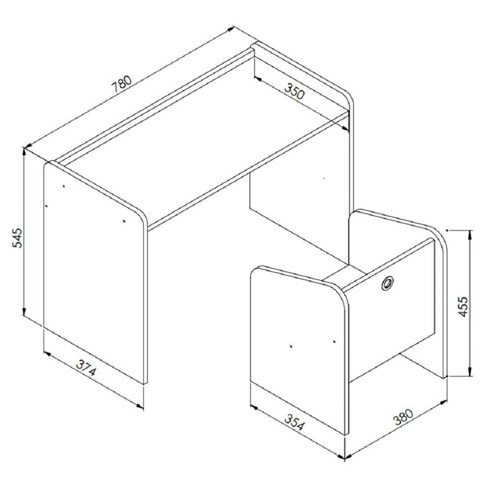 Escrivaninha Infantil Com Banqueta Montessoriano Meu Fofinho A05 Branco - Mpozenato - 4