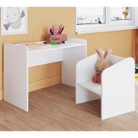 Escrivaninha Infantil Com Banqueta Montessoriano Meu Fofinho A05 Branco - Mpozenato - 2