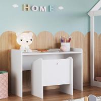 Escrivaninha Infantil Com Banqueta Montessoriano Meu Fofinho A05 Branco - Mpozenato - 5