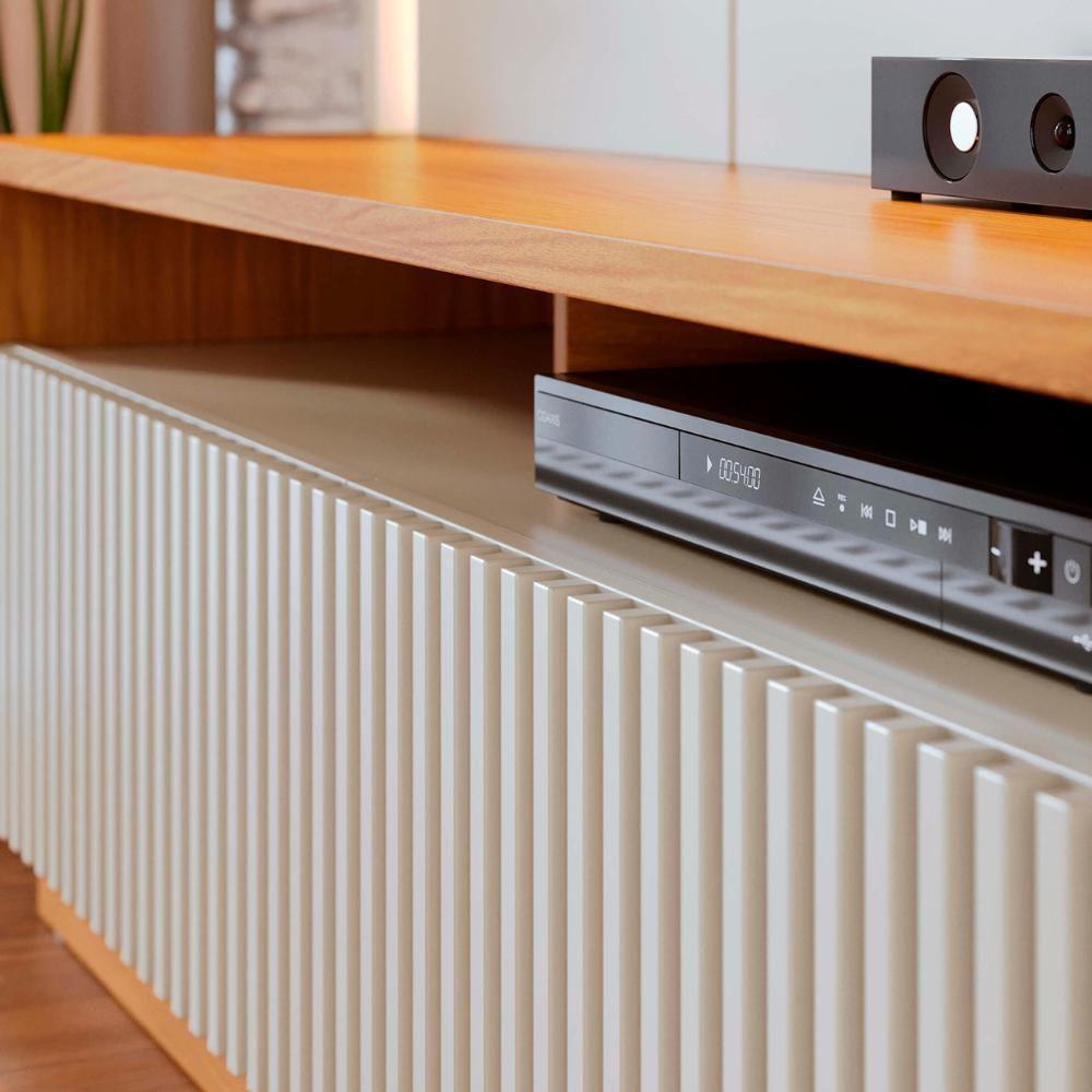 Estante Painel Tv 75 Pol Com Led 200cm Mafra Freijó/off White C05 - Mpozenato - 8