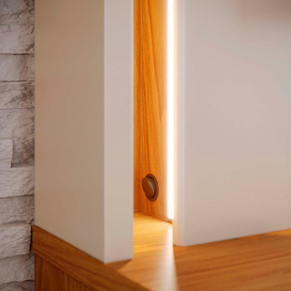 Estante Painel Tv 75 Pol Com Led 200cm Mafra Freijó/off White C05 - Mpozenato - 9