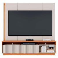 Estante Painel Tv 75 Pol Com Led 200cm Mafra Freijó/off White C05 - Mpozenato - 5