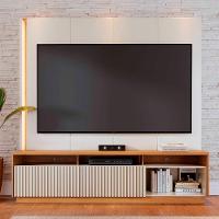 Estante Painel Tv 75 Pol Com Led 200cm Mafra Freijó/off White C05 - Mpozenato - 6