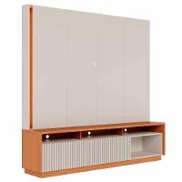 Estante Painel Tv 75 Pol Com Led 200cm Mafra Freijó/off White C05 - Mpozenato - 10