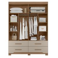 Guarda Roupa Casal 160cm Com Espelho Cancum Carvalho/fendi Z17 - Mpozenato - 5