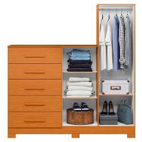 Guarda Roupa Cômoda Com Espelho 158cm Suiça A02 Cinamomo - Mpozenato - 6