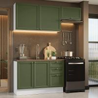 Armário De Cozinha Compacta 180 Cm Vik Madesa 02 Branco/verde - 1
