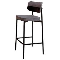 Banqueta Alta Bar Estofada Kit 6 Ella M25 Linho Cinza/preto - Mpozenato - 5