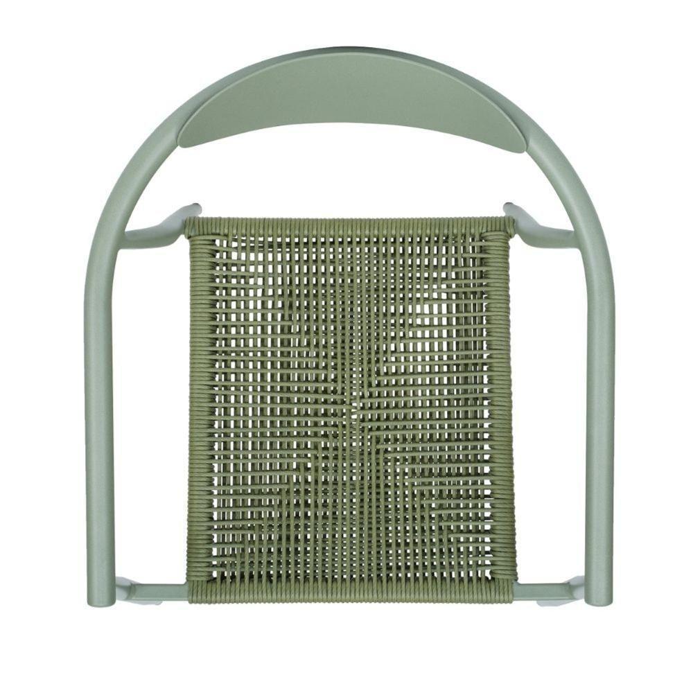 Kit 4 Cadeiras Empilhável Isla Fratini Em Alumínio Verde Assento Com Trama De Corda Náutica Verde - 5