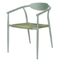 Kit 4 Cadeiras Empilhável Isla Fratini Em Alumínio Verde Assento Com Trama De Corda Náutica Verde - 2