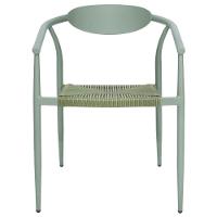 Kit 4 Cadeiras Empilhável Isla Fratini Em Alumínio Verde Assento Com Trama De Corda Náutica Verde - 3