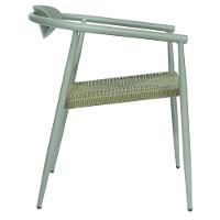 Kit 4 Cadeiras Empilhável Isla Fratini Em Alumínio Verde Assento Com Trama De Corda Náutica Verde