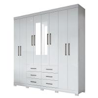 Guarda Roupa Casal Com Espelho 8 Portas 6 Gavetas Liverpool 8.6 New Branco - Santos Andirá - 1