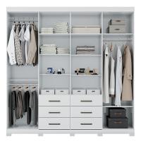 Guarda Roupa Casal Com Espelho 8 Portas 6 Gavetas Liverpool 8.6 New Branco - Santos Andirá - 3