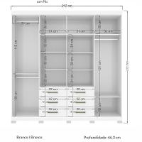 Guarda Roupa Casal Com Espelho 8 Portas 6 Gavetas Liverpool 8.6 New Branco - Santos Andirá - 4