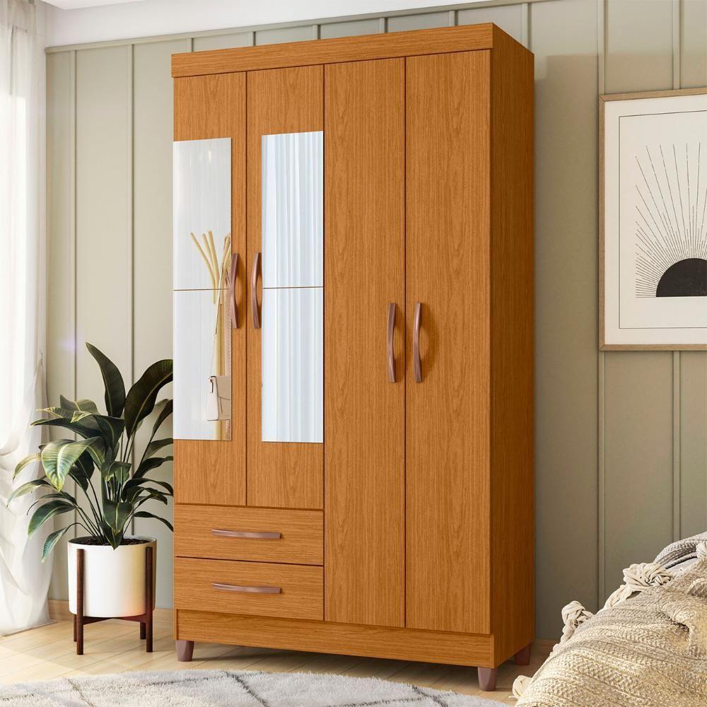 Guarda Roupa Solteiro 103cm Com Espelho Dony A02 Cinamomo - Mpozenato - 2