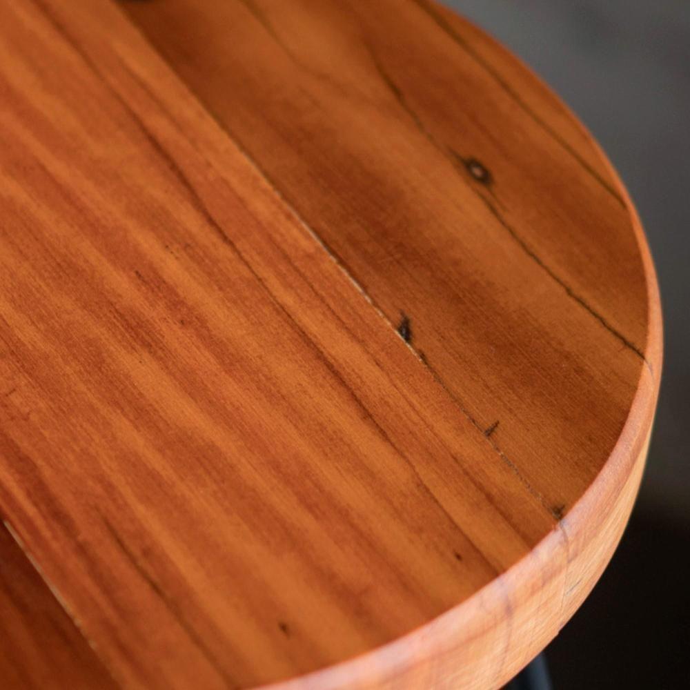 Conjunto Mesa Bistrô Alta E 4 Banquetas Com Encosto Estilo Industrial Aura D09 Peroba - Mpozenato - 3