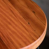 Conjunto Mesa Bistrô Alta E 4 Banquetas Com Encosto Estilo Industrial Aura D09 Peroba - Mpozenato - 3