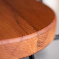 Conjunto Mesa Bistrô Alta E 4 Banquetas Com Encosto Estilo Industrial Aura D09 Peroba - Mpozenato - 5