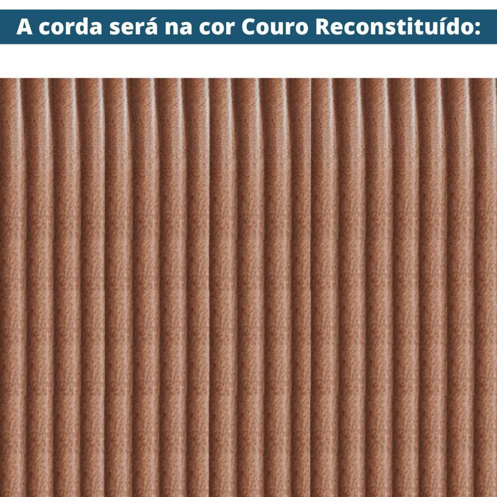 Sofá Alva Ozki 138 Cm Madeira Eucalipto Cedro Tecido Bege Corda Couro Reconstituído - 6