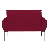 Sofá Namoradeira Base Metal Preta Reforçada Tecido Suede Marsala - 7