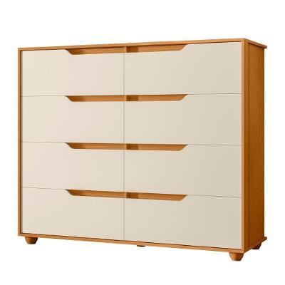 Cômoda Para Quarto 8 Gavetas 136cm Doble Flex Off/cinamomo - Albatroz
