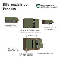 Armário De Cozinha Completa 280 Cm Vik Madesa 01 Rustic/verde